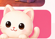 Cute white cat peeking from newsletter banner